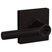 Schlage Broadway Single Cylinder Keyed Entry Door Lever Set with Collins Trim Aged Bronze