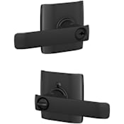 Schlage Custom Clybourn Single Cylinder Keyed Entry Door Lever Set with Dalton Trim Matte Black