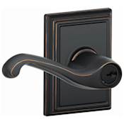 Schlage Flair Single Cylinder Keyed Entry Door Lever Set with Decorative Addison Trim Aged Bronze