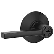 Schlage Latitude Single Cylinder Keyed Entry Door Lever Set Matte Black
