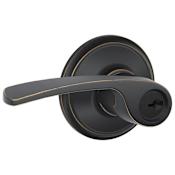 Schlage Merano Single Cylinder Keyed Entry Door Lever Set Aged Bronze