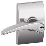 Schlage Manhattan Single Cylinder Keyed Entry Door Lever Set with Decorative Century Trim Bright Chrome