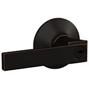 Schlage Northbrook Single Cylinder Keyed Entry Door Lever Set with Plymouth Trim and Interior Plymouth Knob Aged Bronze