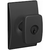 Schlage Custom Nixon Single Cylinder Keyed Entry Door Lever Set with Century Trim Matte Black