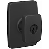 Schlage Custom Nixon Single Cylinder Keyed Entry Door Lever Set with Greene Trim Matte Black