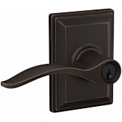 Schlage Custom Pennant Single Cylinder Keyed Entry Door Lever Set with Grandville Trim Aged Bronze