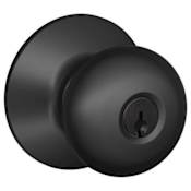 Schlage Plymouth Keyed Entry Door Knob Set Matte Black