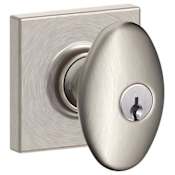 Schlage Siena Keyed Entry Single Cylinder Door Knob Set with Decorative Collins Trim Satin Nickel