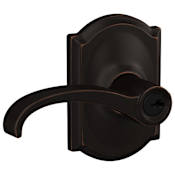 Schlage Custom Whitney Single Cylinder Keyed Entry Door Lever Set with Camelot Trim Aged Bronze