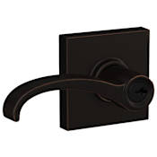Schlage Whitney Single Cylinder Keyed Entry Door Lever Set with Collins Trim Aged Bronze