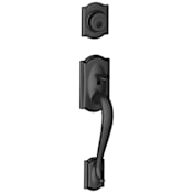Schlage Camelot Single Cylinder Exterior Entrance Handleset from the F-Series Matte Black