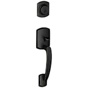 Schlage Greenwich Single Cylinder Keyed Entry Handleset from the F-Series - Exterior Only Aged Bronze