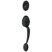 Schlage Plymouth Single Cylinder Exterior Entrance Handleset from the F-Series Aged Bronze