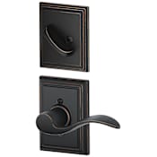 Schlage Accent Left Handed Single Cylinder Interior Pack with Decorative Addison Trim - Exterior Handleset Sold Separately Aged Bronze