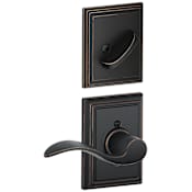Schlage Accent Right Handed Single Cylinder Interior Pack with Decorative Addison Trim - Exterior Handleset Sold Separately Aged Bronze