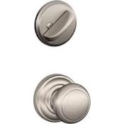 Schlage Andover Single Cylinder Interior Pack with Andover Rosette - Exterior Handleset Sold Separately Satin Nickel