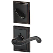 Schlage Flair Left Handed Single Cylinder Interior Pack with Decorative Addison Trim - Exterior Handleset Sold Separately Aged Bronze