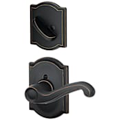 Schlage Flair Left Handed Single Cylinder Interior Pack with Decorative Camelot Trim - Exterior Handleset Sold Separately Aged Bronze