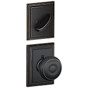 Schlage Georgian Single Cylinder Interior Pack with Decorative Addison Trim - Exterior Handleset Sold Separately Aged Bronze