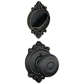Schlage Georgian Single Cylinder Interior Pack with Decorative Brookshire Trim - Exterior Handleset Sold Separately Aged Bronze