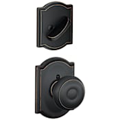 Schlage Georgian Single Cylinder Interior Pack with Decorative Camelot Trim - Exterior Handleset Sold Separately Aged Bronze