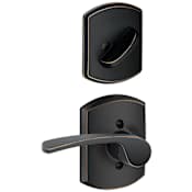 Schlage Merano Right Handed Single Cylinder Interior Pack with Decorative Greenwich Trim - Exterior Handleset Sold Separately Aged Bronze