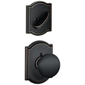 Schlage Plymouth Single Cylinder Interior Pack with Decorative Camelot Trim - Exterior Handleset Sold Separately Aged Bronze