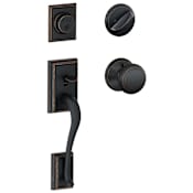 Schlage Addison Sectional Single Cylinder Keyed Entry Handleset with Andover Knob Aged Bronze