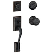 Schlage Addison Sectional Single Cylinder Keyed Entry Handleset with Georgian Knob Aged Bronze