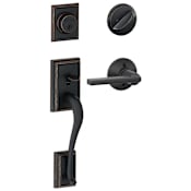 Schlage Addison Sectional Single Cylinder Keyed Entry Handleset with Latitude Lever Aged Bronze