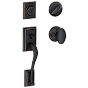 Schlage Addison Sectional Single Cylinder Keyed Entry Handleset with Siena Knob Aged Bronze