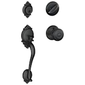 Schlage Brookshire Sectional Single Cylinder Keyed Entry Handleset with Georgian Knob Aged Bronze