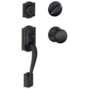 Schlage Camelot Sectional Single Cylinder Keyed Entry Handleset with Andover Knob Aged Bronze