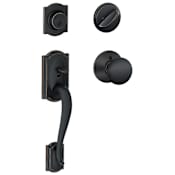Schlage Camelot Sectional Single Cylinder Keyed Entry Handleset with Plymouth Knob Aged Bronze