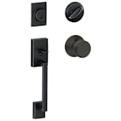 Schlage Century Sectional Single Cylinder Keyed Entry Handleset with Bowery Knob Aged Bronze