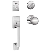 Schlage Century Sectional Single Cylinder Keyed Entry Handleset with Orbit Knob Bright Chrome
