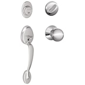 Schlage Plymouth Sectional Single Cylinder Keyed Entry Handleset with Orbit Knob Bright Chrome