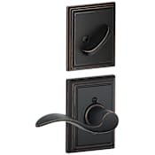 Schlage Accent Right Handed One-Sided Dummy Interior Pack with Addison Trim - Exterior Handleset Sold Separately Aged Bronze