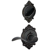 Schlage Accent Right Handed One-Sided Dummy Interior Pack with Brookshire Trim - Exterior Handleset Sold Separately Aged Bronze