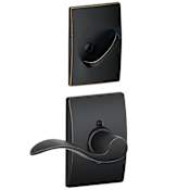 Schlage Accent Right Handed One-Sided Dummy Interior Pack with Century Trim - Exterior Handleset Sold Separately Aged Bronze