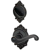 Schlage Flair Left Handed One-Sided Dummy Interior Pack with Brookshire Trim - Exterior Handleset Sold Separately Aged Bronze