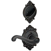 Schlage Flair Right Handed One-Sided Dummy Interior Pack with Brookshire Trim - Exterior Handleset Sold Separately Aged Bronze