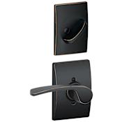Schlage Merano Right Handed One-Sided Dummy Interior Pack with Century Trim - Exterior Handleset Sold Separately Aged Bronze