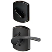 Schlage Merano Left Handed One-Sided Dummy Interior Pack with Greenwich Trim - Exterior Handleset Sold Separately Aged Bronze