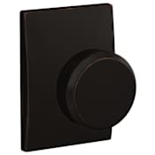 Schlage Custom Bowery Non-Turning Two-Sided Dummy Door Knob Set with Century Trim Aged Bronze