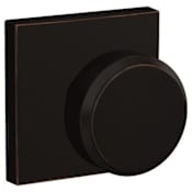 Schlage Custom Bowery Non-Turning Two-Sided Dummy Door Knob Set with Collins Trim Aged Bronze