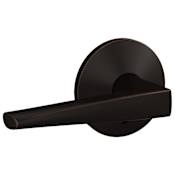 Schlage Custom Eller Non-Turning Two-Sided Dummy Door Lever Set with Kinsler Trim Aged Bronze