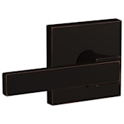 Schlage Custom Northbrook Non-Turning Two-Sided Dummy Door Lever Set with Collins Trim Aged Bronze