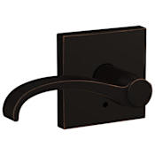 Schlage Custom Whitney Non-Turning Two-Sided Dummy Door Lever Set with Collins Trim Aged Bronze
