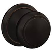 Schlage Custom Andover Passage & Privacy Door Knob Set with Alden Trim Aged Bronze